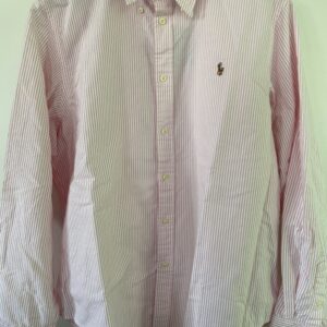 Blusa Polo Ralph Lauren líneas rosada blanca